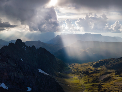 Beautiful landscape - Heavenly sunset in Alps